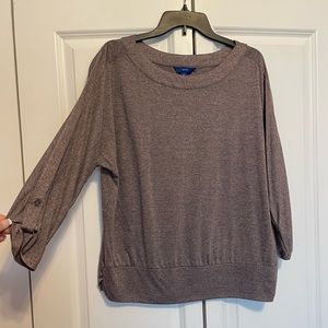 Apt.9 dusty purple top, 3/4 sleeves with button accent, size XL